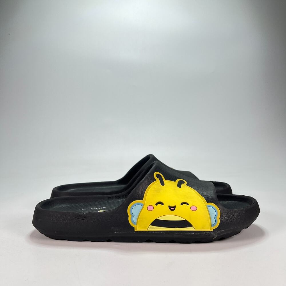 Squishmallows Slide Bee Black Yellow Lightweight Slip On Sandals Women's Size 10